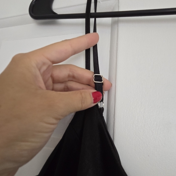 Birdy Grey Jay dress in black satin formal gown sleek wedding party sz M - Picture 3 of 11